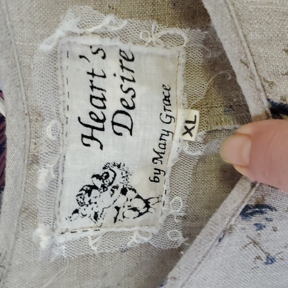 💥SOLD💥Hearts Desire 100% Hand Spun Raw Linen Dress Mary Grace - Picture 7 of 9